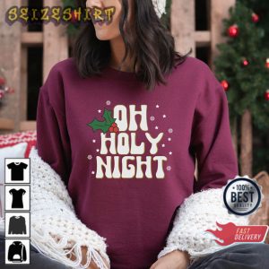 Oh Holy Night Retro Christmas Vacation Christmas Song Sweatshirt
