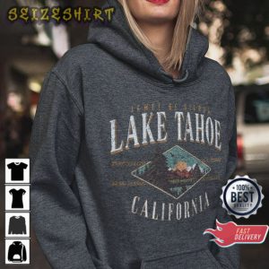 Retro California Lake Tahoe Nature Vintage Camping Gift Hoodie