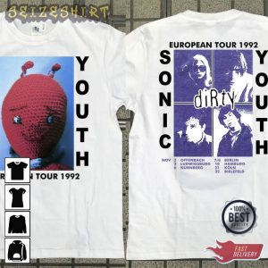 Sonic Youth Dirty European Tour 1992 Vintatge T-shirt
