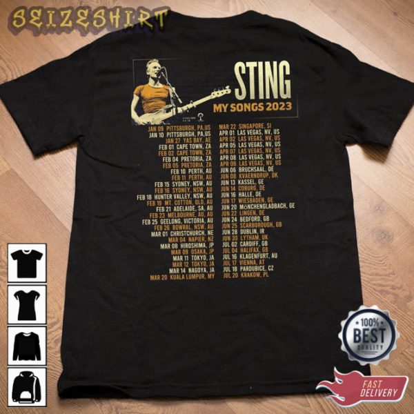 Sting My Songs 2023 World Tour Sting Tour 2023 Printed T-Shirt