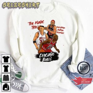 The Magic Trio Denis Rodman Scottie Pippen Michael Jordan T-Shirt