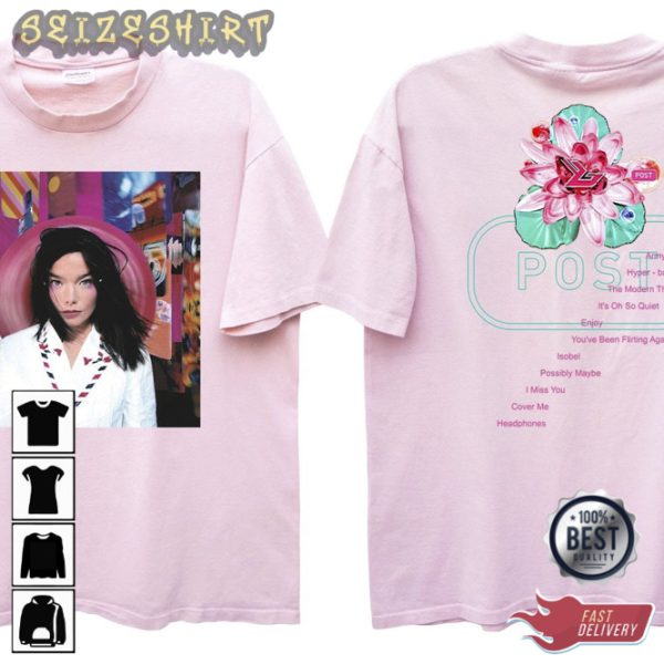 Vintage 1995 Björk Bjork Post Album Promo Printed T-shirt