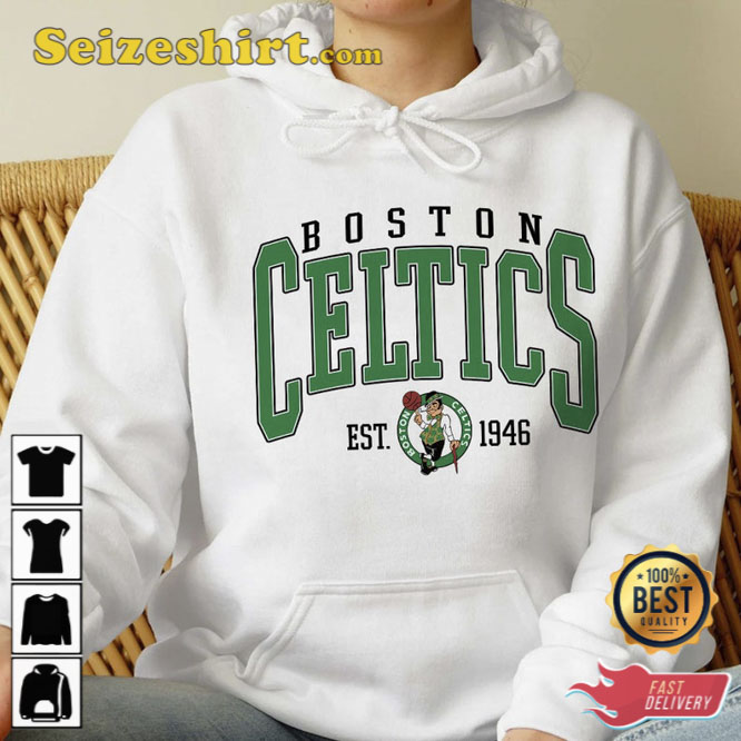 Boston Celtics Basketball Team Retro Logo Vintage Recycled Massachusetts  License Plate Art Adult Pull-Over Hoodie by Design Turnpike - Instaprints