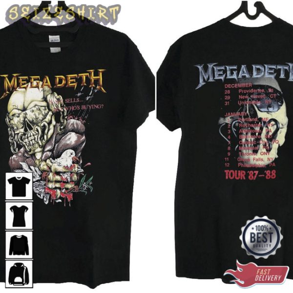 Vintage Megadeth Peace Sells Tour 87 88 Graphic T-shirt