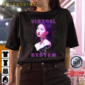 Virtual System Cyberpunk Aesthetic Cyber E-Girl Lovers T-Shirt