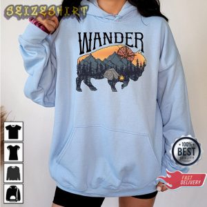 Wander Wild Natural Buffalo Camping Gift T-Shirt