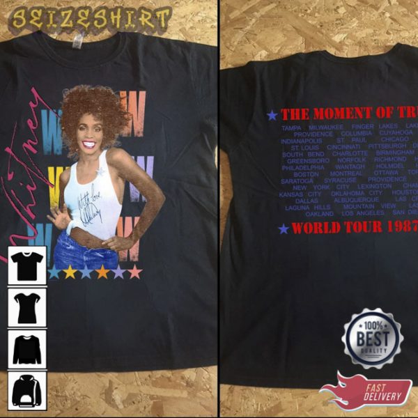 Whitney Houston The Moment Of Truth World Tour 1987-88 T-Shirt