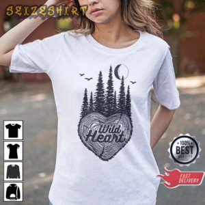 Wild Heart Hiking Nature Illustration Camping Gift T-Shirt