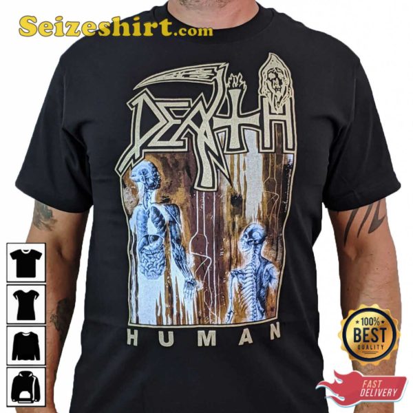 New DEATH Human Black T-Shirt