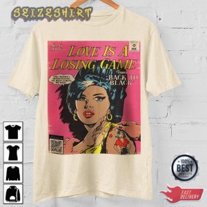 Amy Winehouse Love Is A Losing Game Comic Art Style Graphic Tee