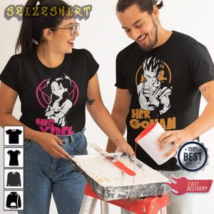 Anime Couple Matching Her Gohan His Videl Valentines Day Couple T-Shirt