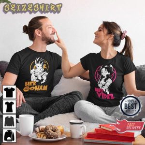 Anime Couple Matching Her Gohan His Videl Valentines Day Couple T-Shirt