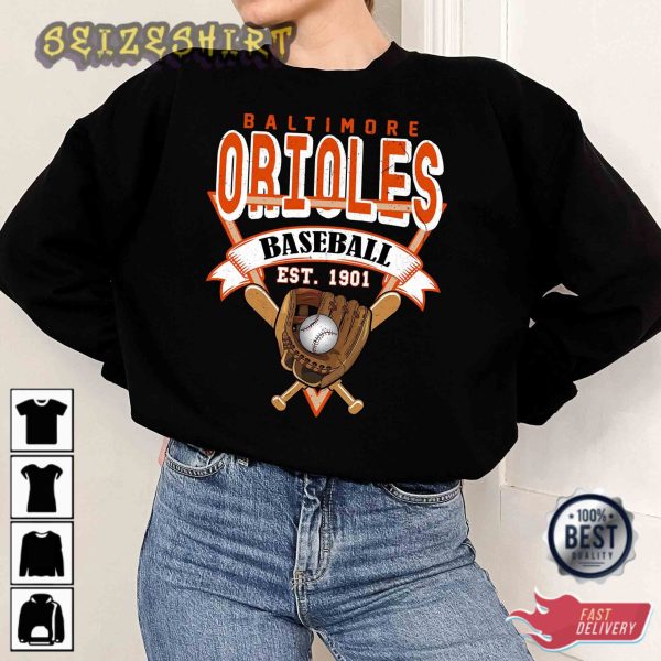 Baltimore Orioles Baseball Vintage Crewneck Shirt