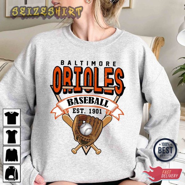 Baltimore Orioles Baseball Vintage Crewneck Shirt