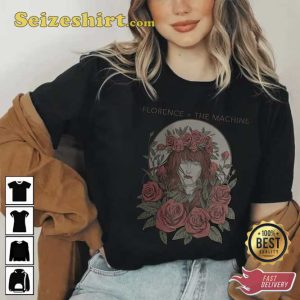 Beautiful Girl And Roses Florence And The Machine Unisex Tee