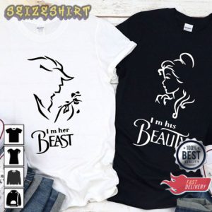 Beauty And Beast Couple Valentine Matching Couple T-Shirt