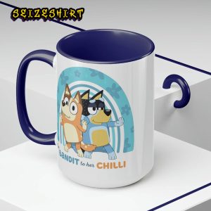 Bluey The Bandit to her Chilli Two-Tone Coffee Mug