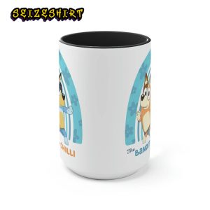 Bluey The Bandit to her Chilli Two-Tone Coffee Mug