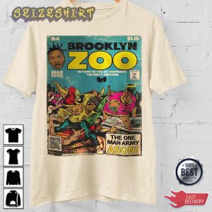 Brooklyn Zoo Comic Art Book Retro Vintage 90s Hip Hop Rap Tee