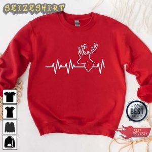 Buck Pulse Deer Pulse Heartbeat Buck Gift for Hunter Hunting T-Shirt