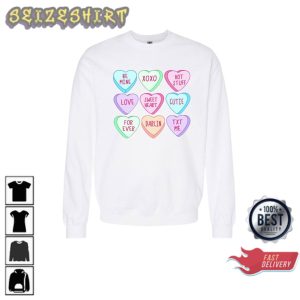 Candy Hearts Valentine Day Unisex Sweatshirt