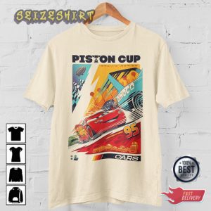 Cars Lightning Mcqueen Inspired Vintage Race Cartoon T-Shirt