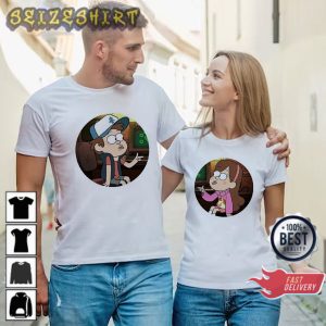 Cartoon Design Gravity Falls Valentine’s Day Unisex Couple T-Shirt