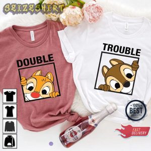 Chip and Dale Double Trouble Chip ‘n Dale Disney Couple Shirt