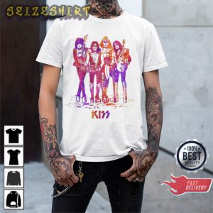 Colorful KISS Band Crew Music Fan Gift Unisex T-Shirt Design