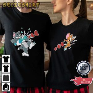 Couple Valentine Day Cute Funny Tom and Jerry Unisex Couple T-Shirt