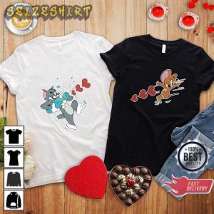Couple Valentine Day Cute Funny Tom and Jerry Unisex Couple T-Shirt