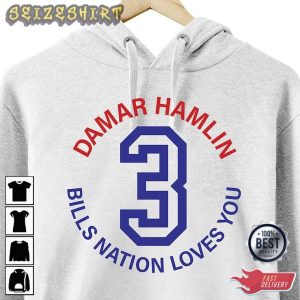 Damar Hamlin Logo Bills Nation Loves You Unisex Hoodie