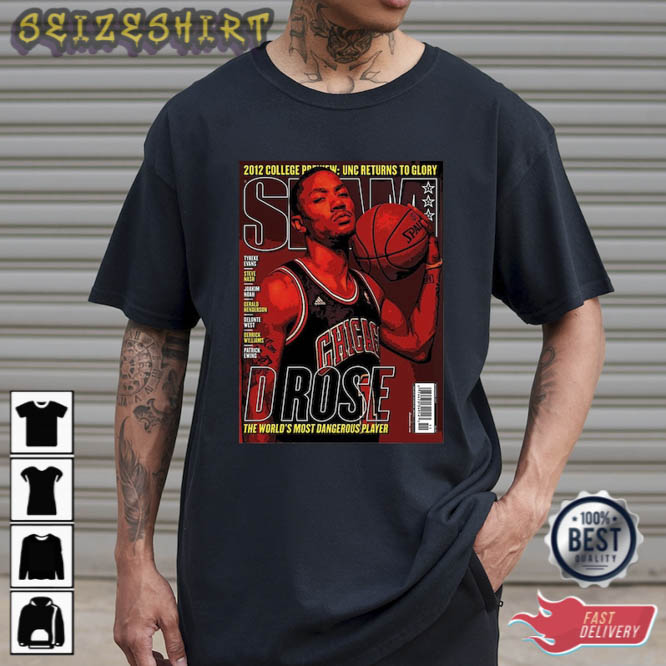 Derrick Rose Slam Basketball Bulls Unisex T-Shirt Seizeshirt.com