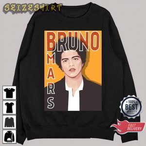 Digital Portrait Of Bruno Mars Singer Unisex Graphic Sweatshirt Design