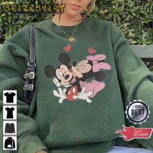 Disney Valentine Couple Mickey Minnie Happy Women Valentines Day Sweatshirt