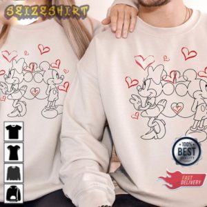 Disney Valentine Couple Mickey Minnie Unisex Graphic Sweatshirt