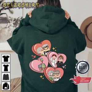 Ellie & Carl Love Disney Women Valentines Day Look Up Couple Hoodie