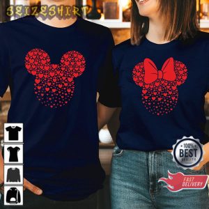 GIRL BOY Mouse Head Doodle Hearts Love Valentine's Day T-Shirt