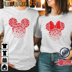 GIRL BOY Mouse Head Doodle Hearts Love Valentine's Day T-Shirt