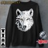 Geometrical Sketch Wolf Half Outdoor Hunting Design Rustic Hunter Gift T-Shirt