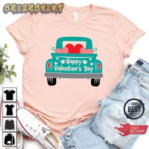 Happy Women Valentines Day Valentines Truck Unisex T-Shirt