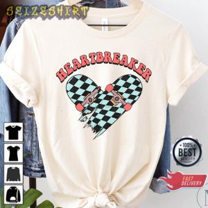 Heartbreaker Skater Women Valentines Day Vintage Unisex T-shirt
