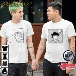 Heartstopper Charlie And Nick Gay Cartoon Design Valentine’s Day Unisex Couple T-Shirt