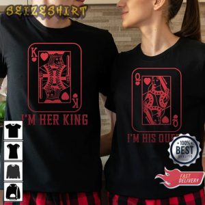 Her King and His Queen Love Couples Valentines Day T-Shirt