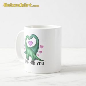 I Long for You Funny Dinosaur Valentine’s Day Coffee Mug