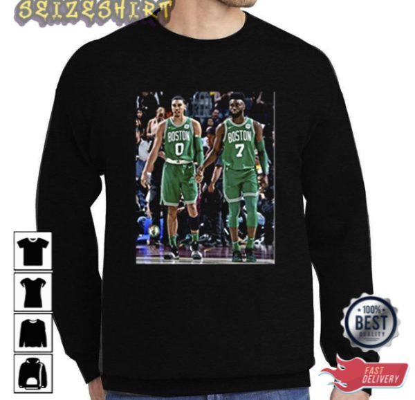 Jayson Tatum and Jaylen Brown Boston Celtics Fanatics Authentic Unsigned Unisex Hoodie