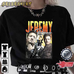 Jeremy Renner Vintage Aesthetic Retro Hawkeye Printed Shirt