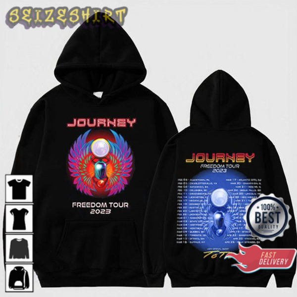 Journey 2023 Freedom Tour with Special Guest ToTo Rock Music Fan Gift T-Shirt