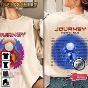 Journey 2023 Freedom Tour with Special Guest ToTo Rock Music Fan Gift T-Shirt