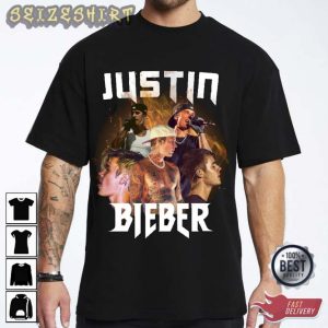 Justin Bieber Vintage White Rap Tee 90's Retro Merch T-Shirt